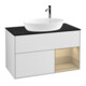 V&B Meuble sous lavabo Finion 100, Pl blanc mat, tiroir ouvert, blanc mat laqué-1
