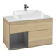 V&B Meuble sous-lavabo Finion 100, Pl blanc, Tiroir gauche Anthracite, Oa ven-1