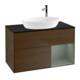 V&B Meuble sous lavabo Finion 100, Pl bleu m, Étag Oli. m Lac, noyer ven-1