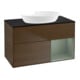 V&B Meuble sous lavabo Finion 100, Pl bleu m, Étag Oli. m Lac, noyer ven-1