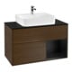 V&B Meuble sous lavabo Finion 100, Pl bleu m, Étagère droite bleu m Lac, noyer ven-1
