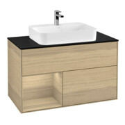 V&B Meuble sous lavabo Finion 100, Pl bleu m, Étagère g Oa ven, Oa ven