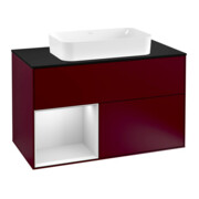 V&B Meuble sous-lavabo Finion 100, Pl bleu m, Étagère gauche bl. m Lac, Peo m