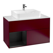 V&B Meuble sous lavabo Finion 100, Pl bleu m, Étagère gauche bleu m Lac, Peo m