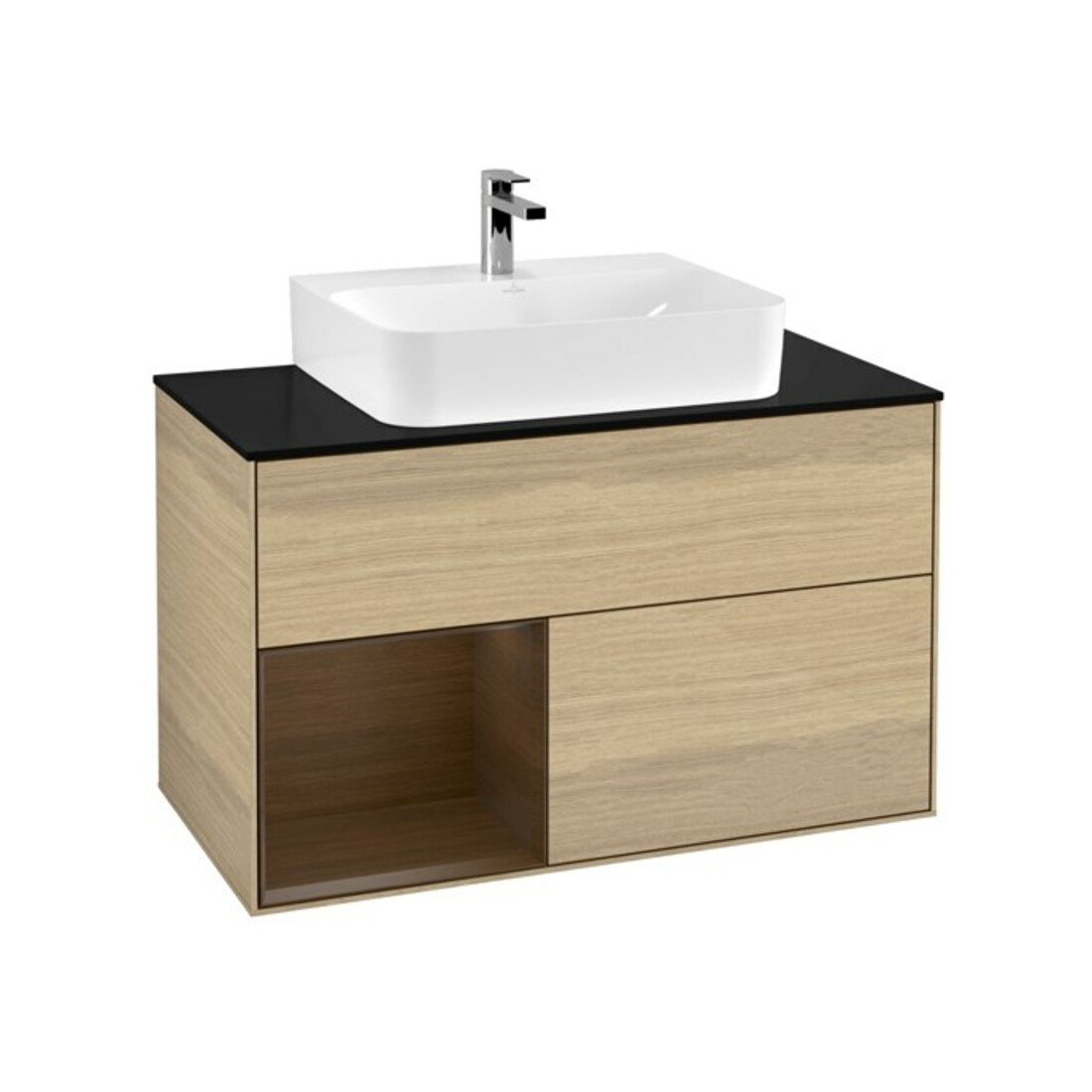 V&B Meuble sous lavabo Finion 100, Pl bleu m, Étagère gauche wal ven, Oa ven