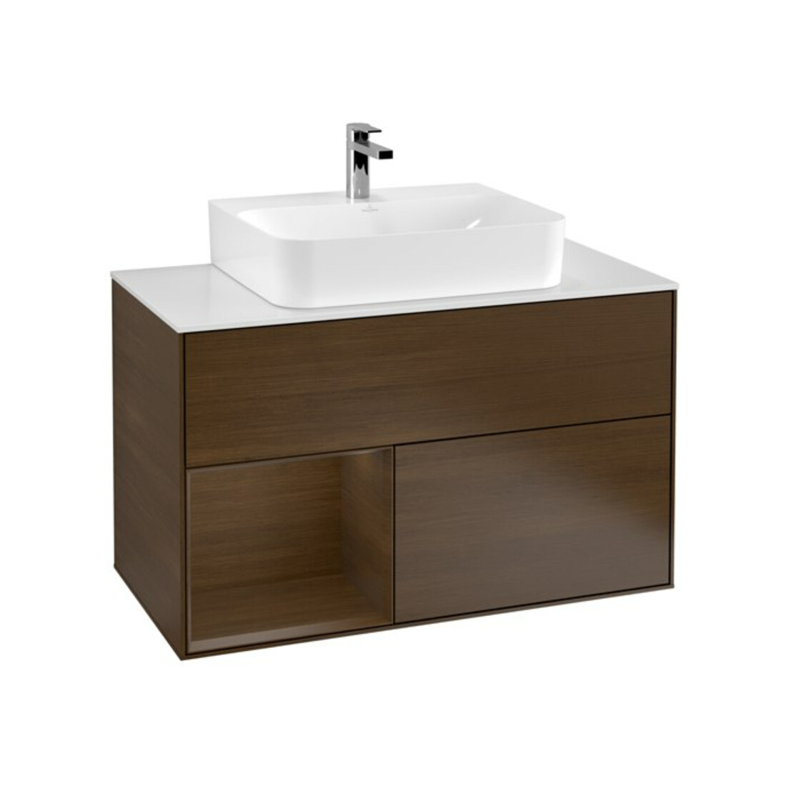 V&B Meuble sous lavabo Finion 100, Pl bleu m, Étagère gauche wal ven, wal ven
