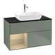 V&B Meuble sous-lavabo Finion 100, Pl bleu m, Étagère Oa ven, Oli. m Lac-1