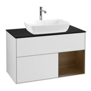 V&B Meuble sous lavabo Finion 100, Pl bleu m, étagère wal ven, blanc m Lac
