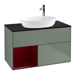 V&B Meuble sous lavabo Finion 100, Pl bleu m, Reg Peo m Lac, Oli. m Lac