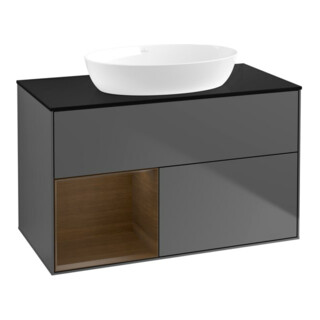 V&B Meuble sous lavabo Finion 100, Pl bleu m, Reg wal ven, Anthrac. m