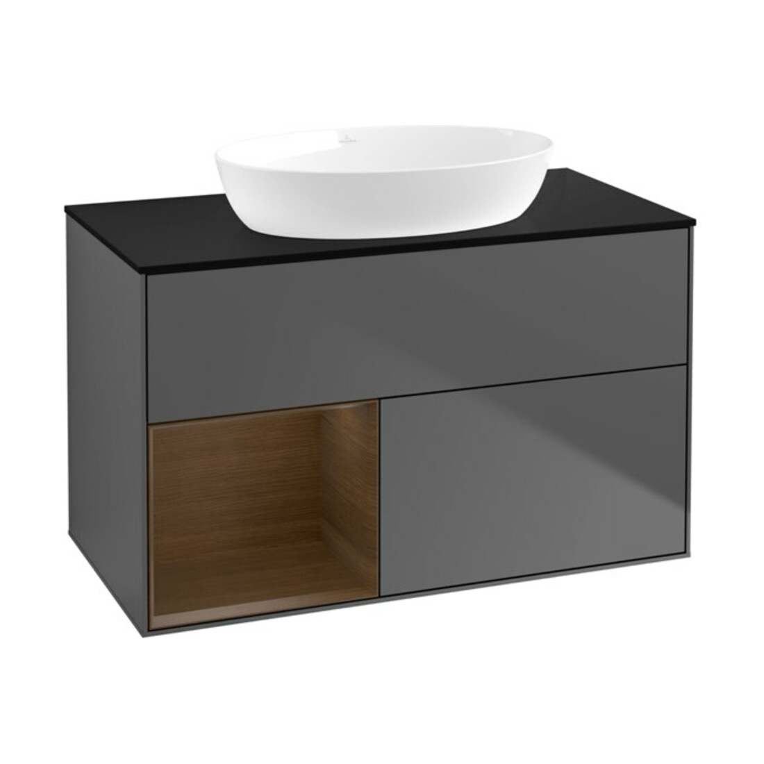 V&B Meuble sous lavabo Finion 100, Pl bleu m, Reg wal ven, Anthrac. m