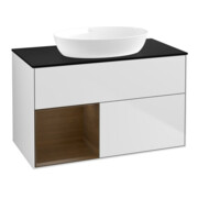 V&B Meuble sous lavabo Finion 100, Pl bleu m, Reg wal ven, blanc m Lac