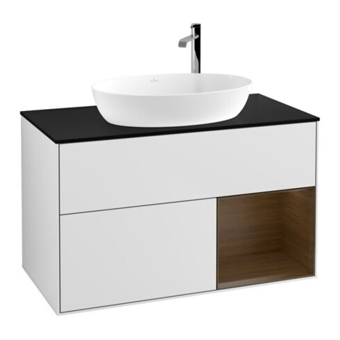 V&B Meuble sous lavabo Finion 100, Pl bleu m, Reg wal ven, blc m Lac