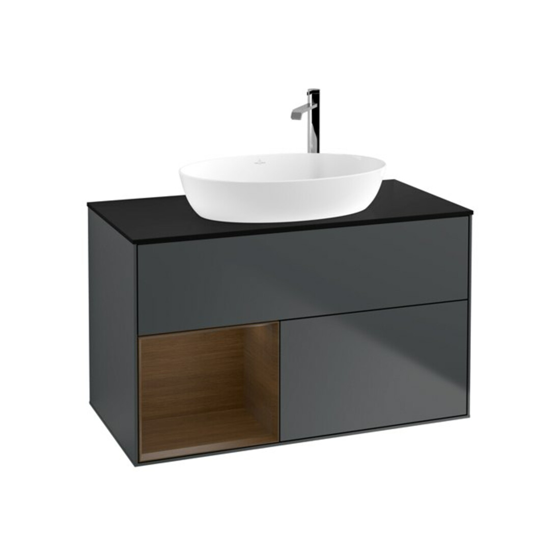 V&B Meuble sous lavabo Finion 100, Pl bleu m, Reg wal ven, md bl. m Lac