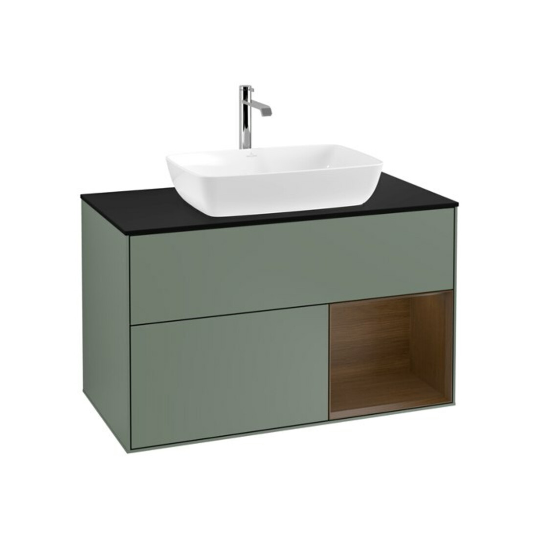 V&B Meuble sous lavabo Finion 100, Pl bleu m, Reg wal ven, Oli. m Lac