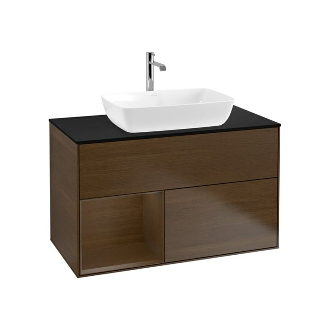 V&B Meuble sous lavabo Finion 100, Pl bleu mat, chêne sauvage, chêne sauvage