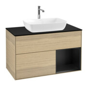 V&B Meuble sous-lavabo Finion 100, Pl bleu mat, Étagère bleu mat Lac, Oa ven