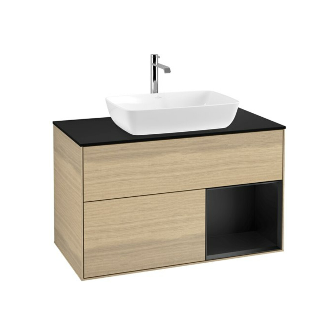 V&B Meuble sous-lavabo Finion 100, Pl bleu mat, Étagère bleu mat Lac, Oa ven