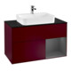 V&B Meuble sous lavabo Finion 100, Pl bleu mat, Étagère droite anthracite mat, Poignée mat-1