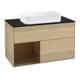 V&B Meuble sous lavabo Finion 100, Pl bleu mat, étagère gauche, ven. Oa-1