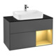 V&B Meuble sous lavabo Finion 100, Pl bleu mat, Étagère réglable mat, Anthracite mat-1