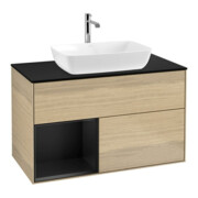 V&B Meuble sous lavabo Finion 100, Pl bleu mat, Ray bleu mat Lac, Oa ven