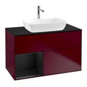 V&B Meuble sous lavabo Finion 100, Pl bleu mat, Ray bleu mat Lac, Peo mat