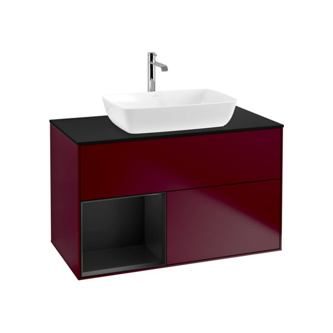 V&B Meuble sous lavabo Finion 100, Pl bleu mat, Ray bleu mat Lac, Peo mat