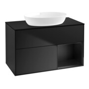 V&B Meuble sous lavabo Finion 100, Pl bleu mat, Reg bleu mat Lac, bleu mat Lac