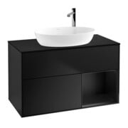 V&B Meuble sous lavabo Finion 100, Pl bleu mat, Reg bleu mat Lac, bleu mat Lac