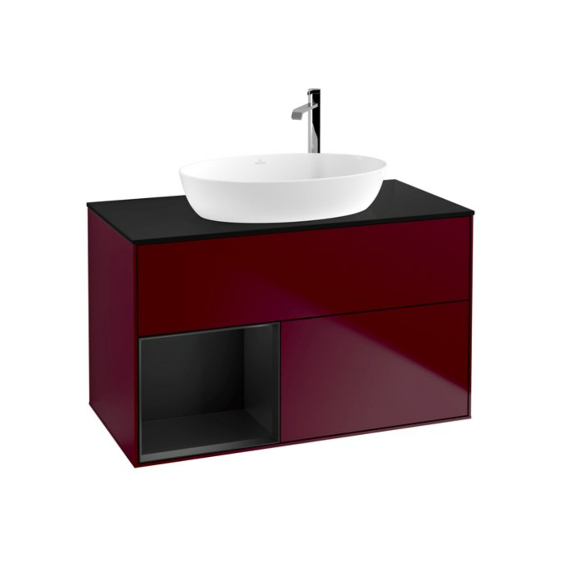 V&B Meuble sous-lavabo Finion 100, Pl bleu mat, Reg bleu mat Lac, Peo mat