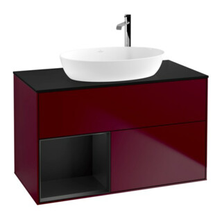 V&B Meuble sous lavabo Finion 100, Pl bleu mat, Reg bleu mat Lac, Peo mat
