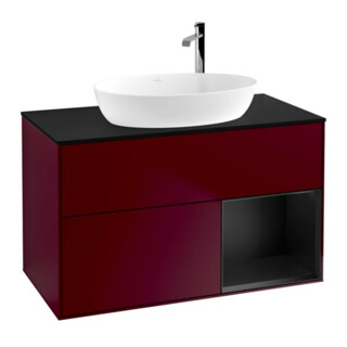 V&B Meuble sous lavabo Finion 100, Pl bleu mat, Reg bleu mat Lac, Peo mat