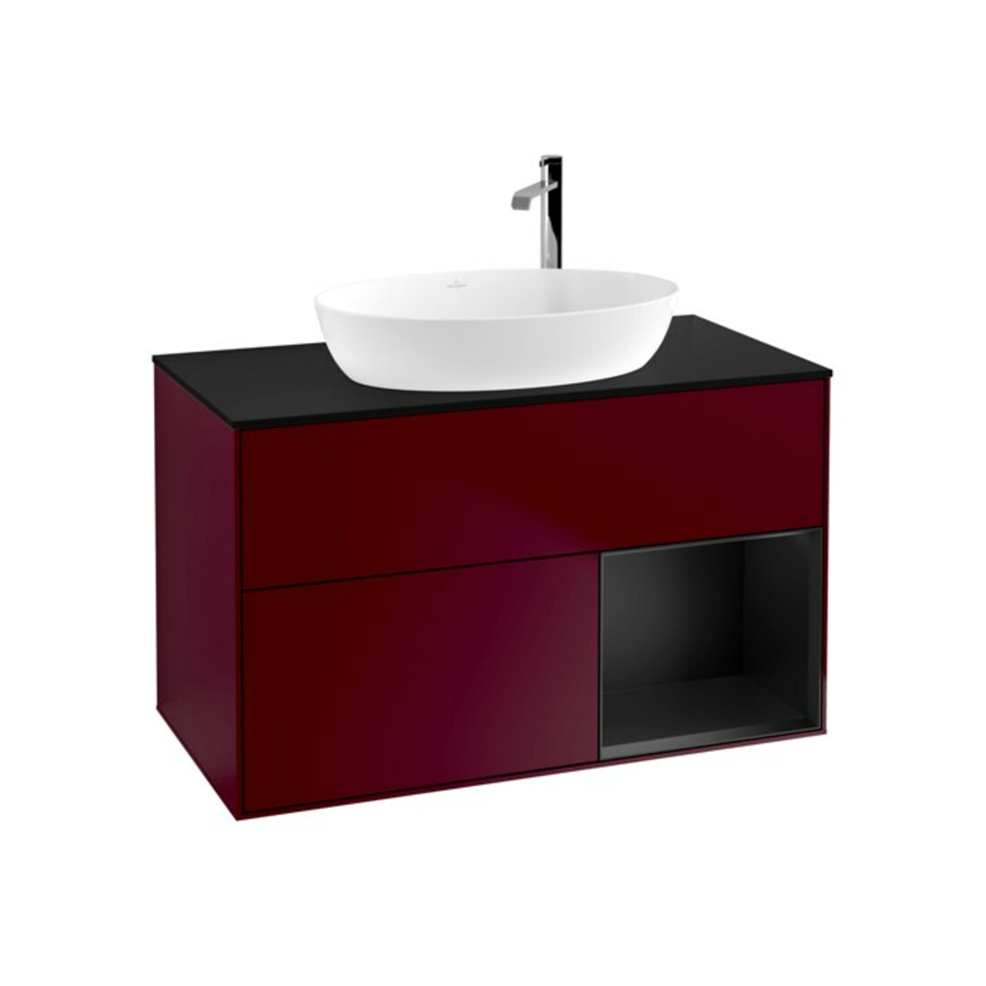 V&B Meuble sous lavabo Finion 100, Pl bleu mat, Reg bleu mat Lac, Peo mat