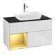 V&B Meuble sous lavabo Finion 100, Pl bleu mat, Reg doré mat Lac, blanc mat Lac-1
