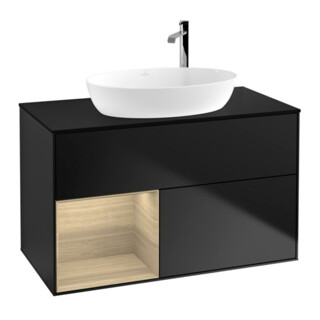 V&B Meuble sous lavabo Finion 100, Pl bleu mat, Rég Oa ven, bleu mat Lac