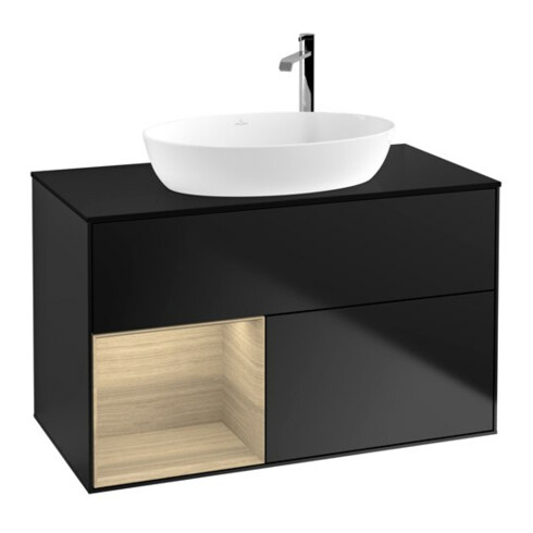 V&B Meuble sous lavabo Finion 100, Pl bleu mat, Rég Oa ven, bleu mat Lac