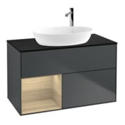 V&B Meuble sous lavabo Finion 100, Pl bleu mat, Reg Oa ven, md bleu mat Lac