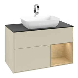 V&B Meuble sous-lavabo Finion 100, Pl bleu mat, Rég Oa ven, si Gr mat Lac