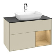 V&B Meuble sous-lavabo Finion 100, Pl bleu mat, Rég Oa ven, si Gr mat Lac