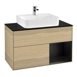 V&B Meuble sous lavabo Finion 100, Pl bleu mat, Reg re bleu mat Lac, Oa ven
