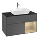 V&B Meuble sous lavabo Finion 100, Pl bleu mat, Réglette Oa ven, Anthracite m-1