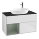 V&B Meuble sous lavabo Finion 100, Pl bleu mat, Régulière huile mat Lac, blanc mat Lac-1