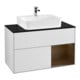 V&B Meuble sous lavabo Finion 100, Pl bleu mat, tiroir à droite, blanc mat laqué-1