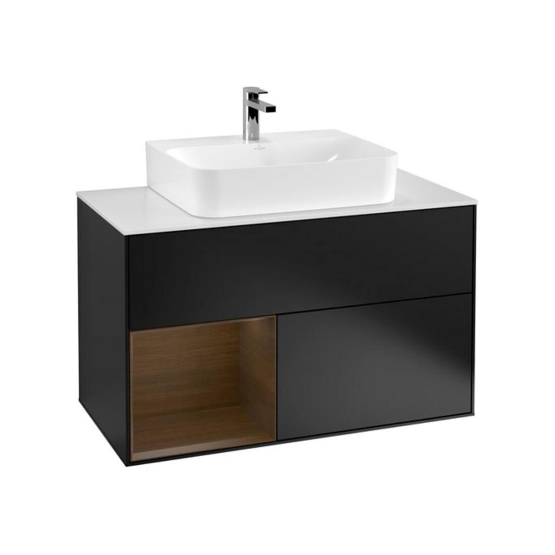 V&B Meuble sous-lavabo Finion 100, Pl bleu mat, Tiroir gauche, bleu mat Lac