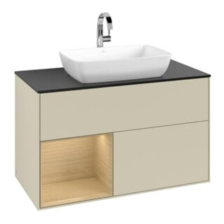 V&B Meuble sous lavabo Finion 100, Pl bleu, Reg Oa ven, si Gr m Lac