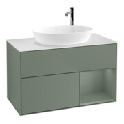 V&B Meuble sous lavabo Finion 100, Pl w m, Rég Oli. m Lac, Oli. m Lac