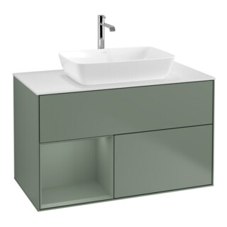 V&B Meuble sous-lavabo Finion 100, Pl w m, Rég Oli. m Lac, Oli. m Lac