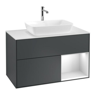 V&B Meuble sous lavabo Finion 100, Pl w m, Reg wh. m Lac, md bl. m Lac