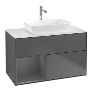 V&B Meuble sous lavabo Finion 100, Pl w m, Rg A m Lac, Anthrac. m